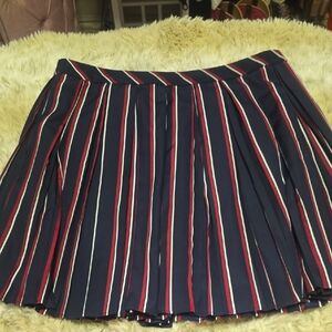 Banana Republic Navy A-Line Skirt with Red and White Stripes